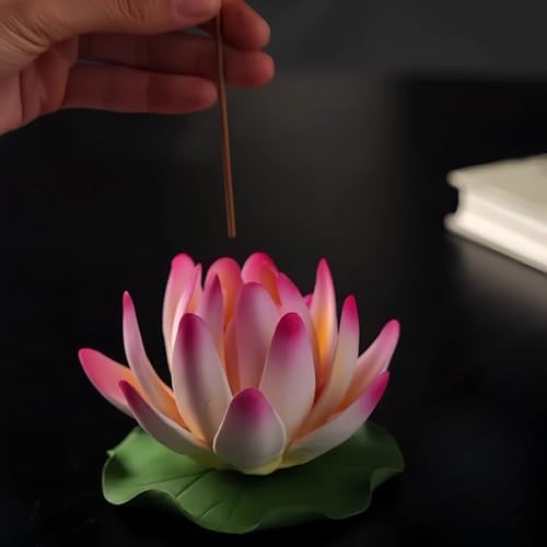 Pink Ceramic Lotus Incense Burner - Decor Fragrance Holder