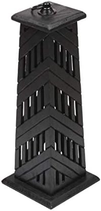 Hand Carved Wooden Incense Cone Black Tower Burner Stand