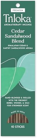 Triloka Premium Incense Cedar Sandalwood 10 Sticks