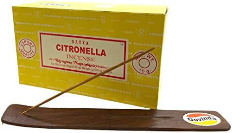 Govinda Incense Stick Holder Bundle with Satya Bangalore BNG Incense Sticks - 12 Boxes x 15 Grams