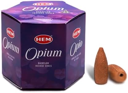 HEM Opium Backflow Brown Incense Cones - Pack of 40