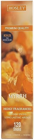 Hosley 120 Pack Myrrh Incense Sticks - Perfect for Home and Meditation