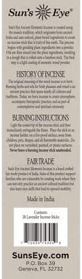Lavender Ancient Elements 20 Natural Incense Sticks