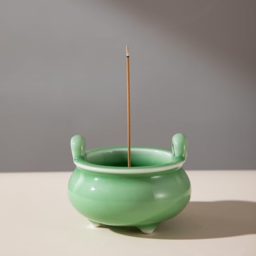 Ceramic Incense Holder with 9 Holes Celadon Green