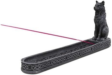 Ebros Moonlight Alpha Wolf Incense Burner Holder Figurine