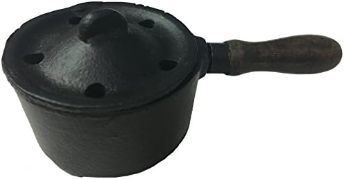 Vrinda Black Iron Incense Burner with Lid - Compact and Durable