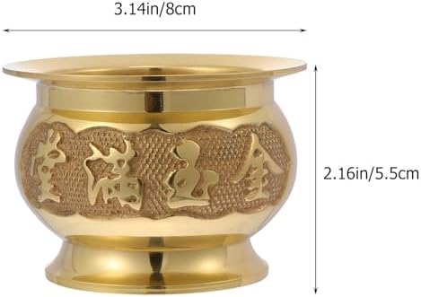 HEALLILY Buddhist Incense Holder Copper Offering Bowl Decor