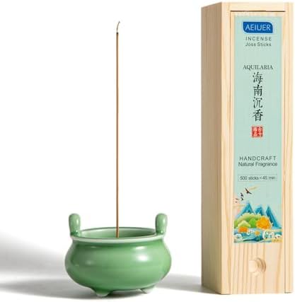 Ceramic Incense Holder with 9 Holes Celadon Green