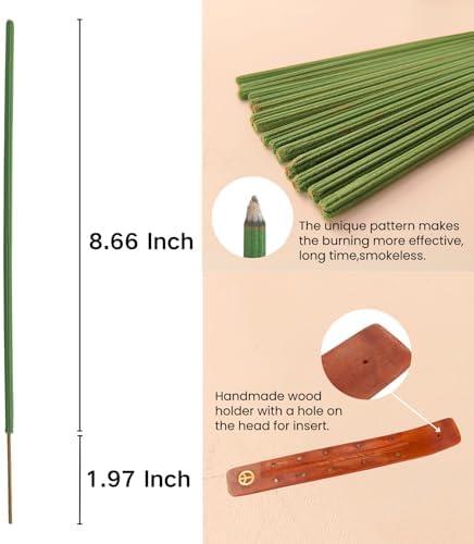 Genzers Outdoor Citronella Incense Sticks with Holder 60 Pcs