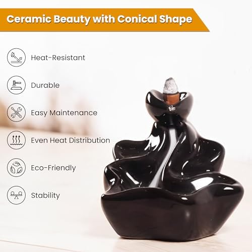 Ceramic Backflow Incense Holder Waterfall Burner Set