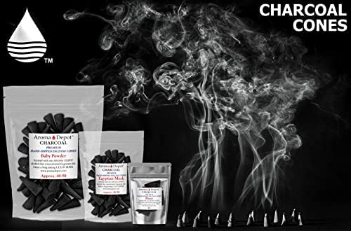 Aroma Depot 2 Inch Lavender Charcoal Incense Cones 45-50 Pack