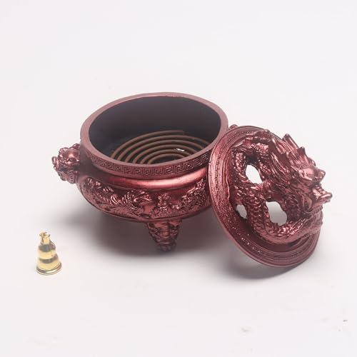 Feng Shui Dragon Incense Holder with Lid and Stand for Aromatherapy and Home Decoration
