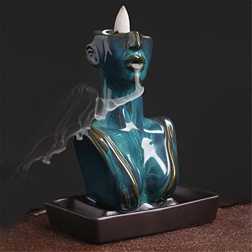 Ceramic Backflow Incense Burner with 20 Cones and Accessories