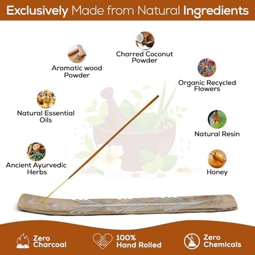 Satya Myrrh Incense Sticks 15gmx12 Pack with Raajsee Holder