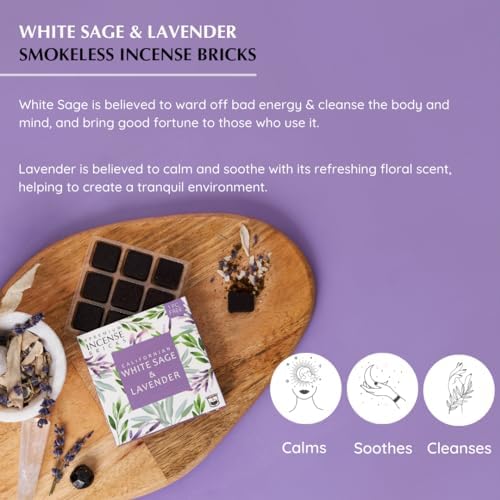 White Sage Lavender Incense Bricks 3x9 Set Cleansing Relaxation
