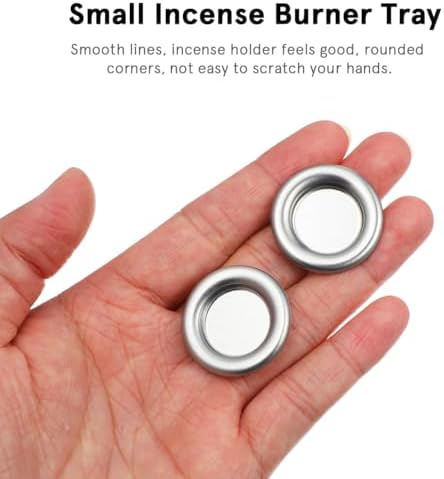 POPETPOP 50Pcs Tower Incense Trays - Silver Metal Plates for Home Decor