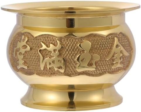 HEALLILY Buddhist Incense Holder Copper Offering Bowl Decor