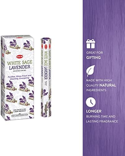 4 Quarters More White Sage Lavender Incense Sticks - Box of Six 20 Sticks Each