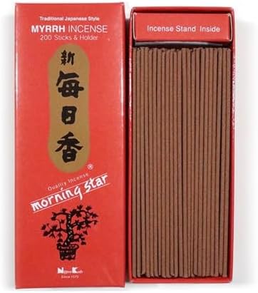 Morning Star Japanese Incense Sticks 200 Sticks and Holder Myrrh