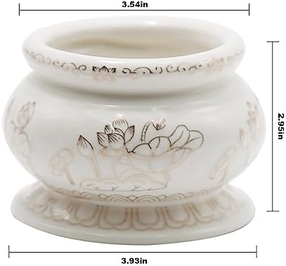 4-Inch White Ceramic Incense Burner Pot for Meditation and Prayer