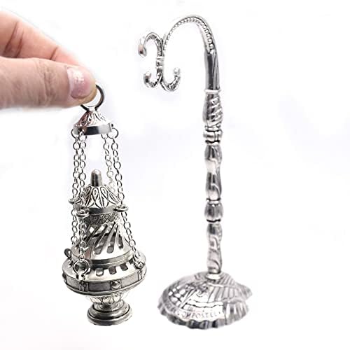 Brass Burners Hanging Censer Charcoal Incense Holder Cross Decor