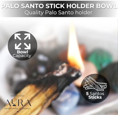 5 Palo Santo Sticks with Holder for Meditation
