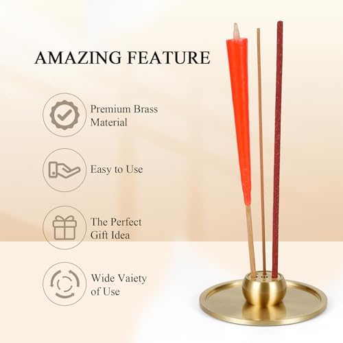 2 in 1 Incense Burner with Ash Catcher and Brass Holder