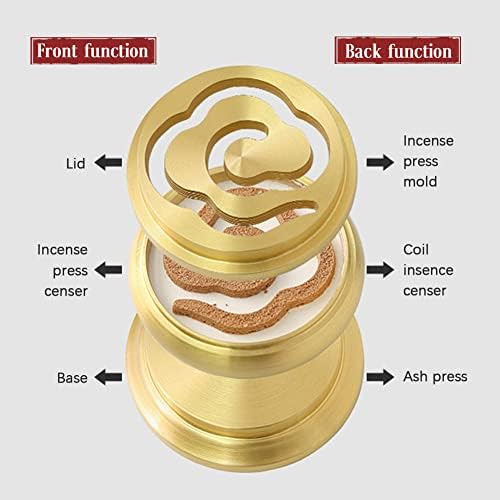 3 In 1 Mini Brass Incense Burner and Ash Press Set