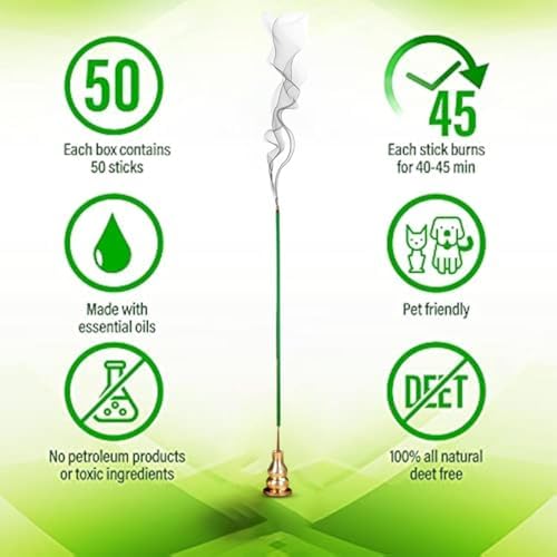 Citronella Incense Sticks 100-Pack with Holder
