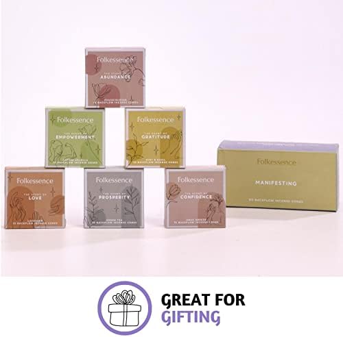 Folkulture Backflow Incense Cones Set of 6 for Meditation