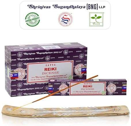 Satya Reiki Incense Sticks 15gmx12 Pack with Raajsee Holder
