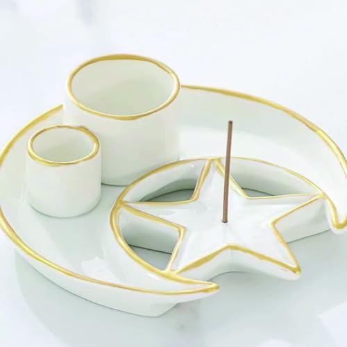 4 in 1 Ceramic Incense Holder for Sage and Palo Santo