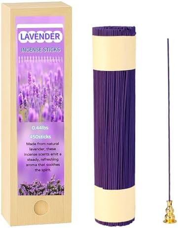 Lavender Incense Sticks with Wooden Box and Holder