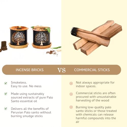 Aromafume Palo Santo Incense Bricks with Snowflake Burner