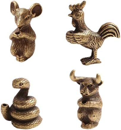 4Pcs Zodiac Incense Holders Mini Animal Stick Alloy Metal Crafts