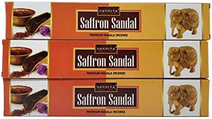 Nandita Saffron Sandal Premium Incense Sticks Pack of 3