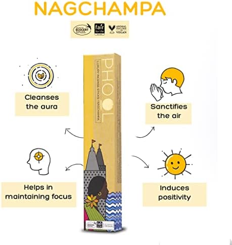 Pack of 2 Natural Incense Sticks with 2 Fragrances - Nagchampa Patchouli