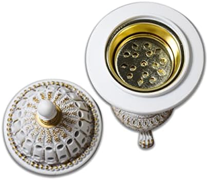 AM Lux Globe Incense Burner - Bakhoor Cone Holder for Office and Spiritual Decor White