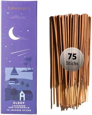 Folkulture Organic Incense Sticks for Meditation Pack of 75 8 Long