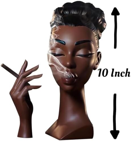 10 Inch Black Woman Incense Burner Elegant Design