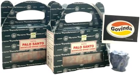 Govinda Bangalore BNG Palo Santo Backflow Cones 48 Pcs with Burner