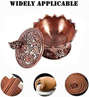Red Bronze Lotus Incense Burner with Backflow Design
