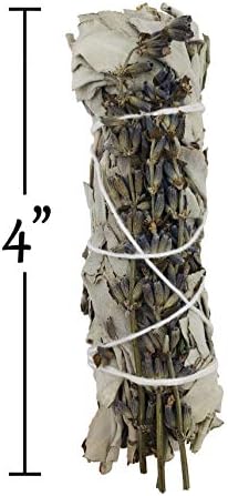 White Sage Smudge Sticks with Dried Lavender Buds - Pack of 3