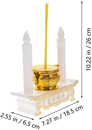 1 Pc LED Incense Burner Kit - Buddhist Wealth Figurine Ornament for Home Decoration