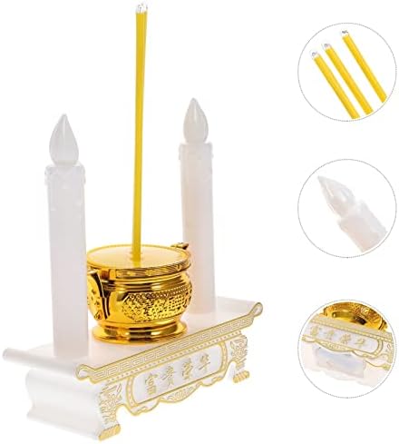 1 Pc LED Incense Burner Kit - Buddhist Wealth Figurine Ornament for Home Decoration