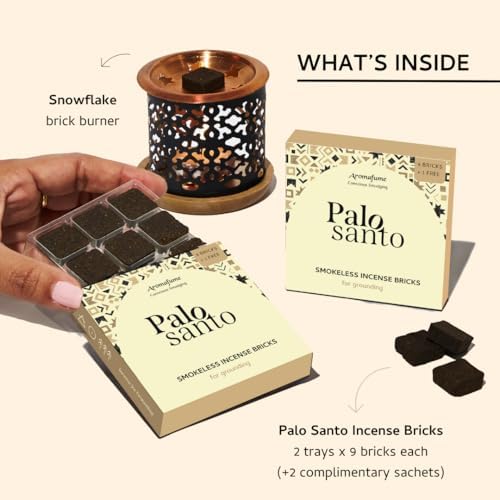 Aromafume Palo Santo Incense Bricks with Snowflake Burner