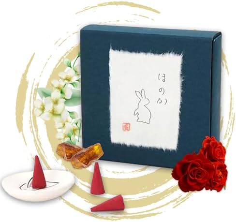 Hasegawa Rabbit Series Incense Cone Set 10 Cones with Holder