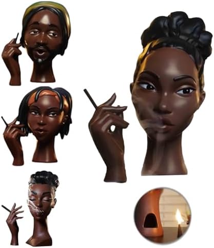 Head Incense Burner Black Woman Sculpture