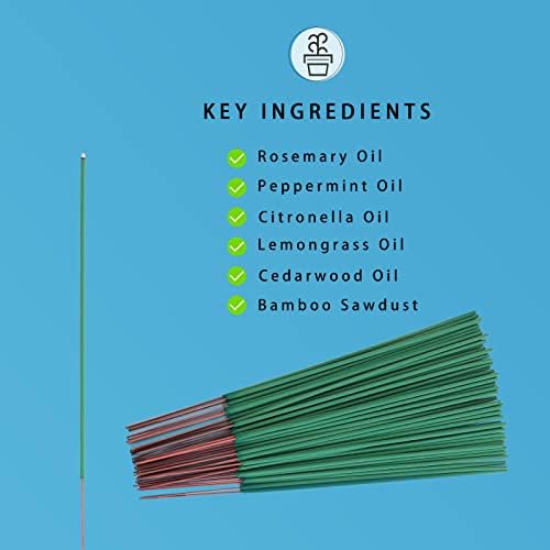 60 Mosquito Repellent Incense Sticks - Natural Citronella for Outdoor Use