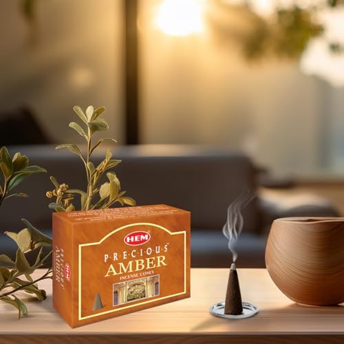 HEM Precious Amber Incense Cones Pack of 12